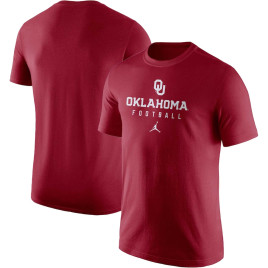 Men's -  Oklahoma Sooners Jordan Brand Team Issue Performance Crimson College Football T-Shirt