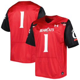 Men's - #1 Cincinnati Bearcats Under Armour Team Wordmark Replica Red College Football Jersey