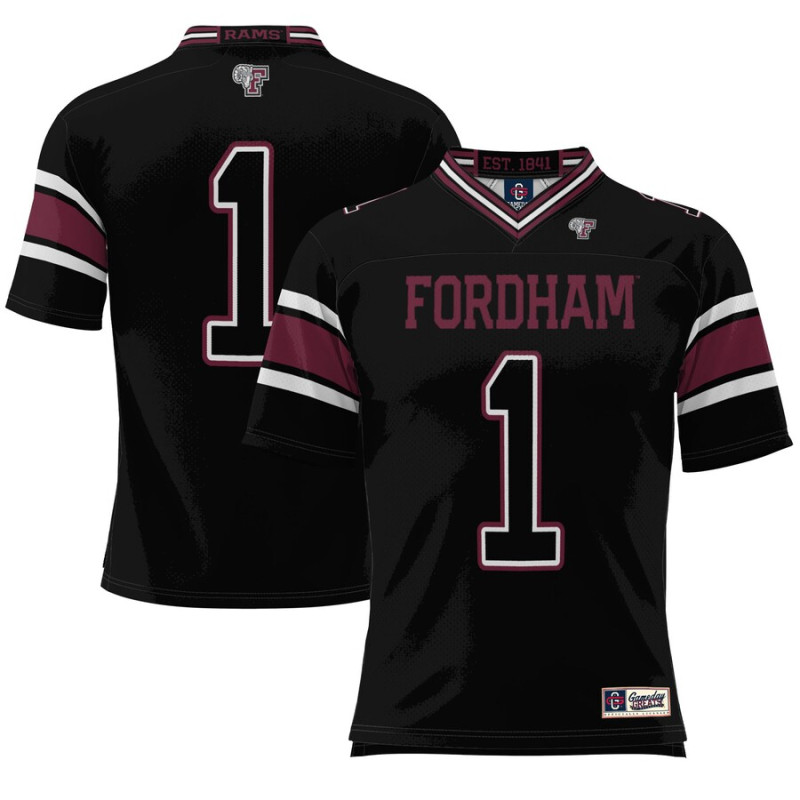 Men's - #1 Fordham Rams ProSphere Endzone Black College Football Jersey Men's - #1 Fordham Rams ProSphere Endzone Black College Football Jersey