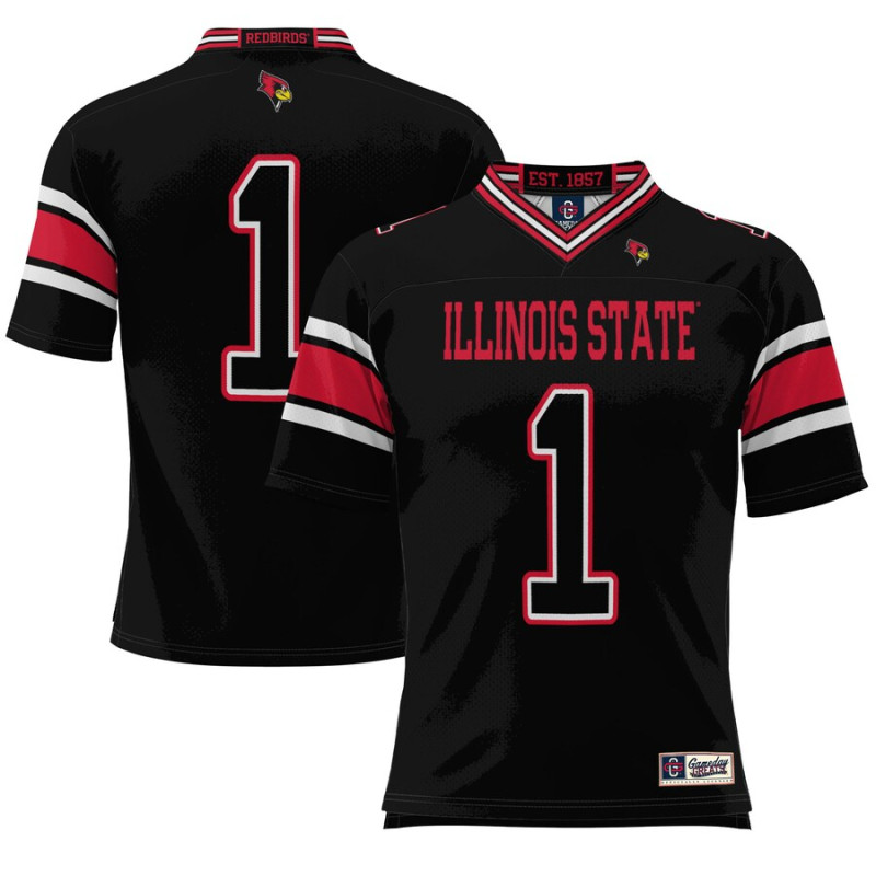 Men's - #1 Illinois State Redbirds ProSphere Endzone Black College Football Jersey Men's - #1 Illinois State Redbirds ProSphere Endzone Black College Football Jersey