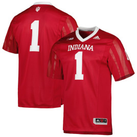 Men's - #1 Indiana Hoosiers adidas Team Premier Crimson College Football Jersey