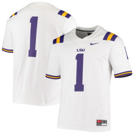 Men's - #1 LSU Tigers Nike Game White College Football Jersey