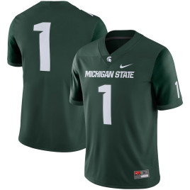 Men's - #1 Michigan State Spartans Nike Game Green College Football Jersey
