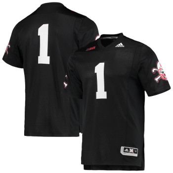 Men's - #1 Nebraska Huskers adidas Premier Strategy Black College Football Jersey