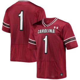 Men's - #1 South Carolina Gamecocks Under Armour Premiere Garnet College Football Jersey