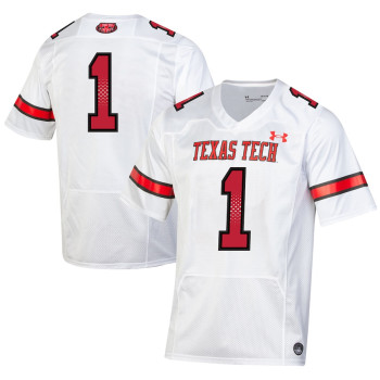 Men's - #1 Texas Tech Red Raiders Under Armour Throwback Replica White College Football Jersey