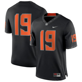 Men's - #19 Oklahoma State Cowboys Nike Game Black College Football Jersey