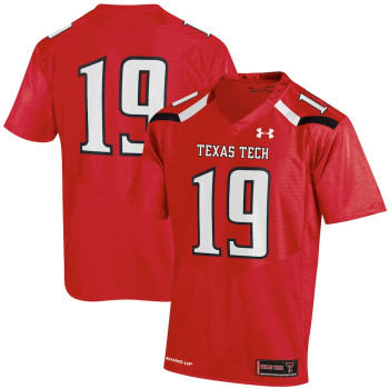 Men's - #19 Texas Tech Red Raiders Under Armour Replica Red College Football Jersey