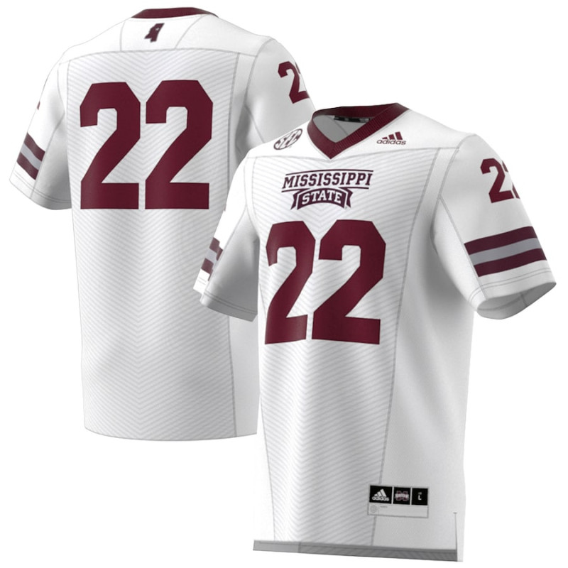 Men's - #22 Mississippi State Bulldogs adidas Premier Strategy White College Football Jersey Men's - #22 Mississippi State Bulldogs adidas Premier Strategy White College Football Jersey