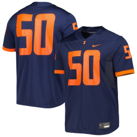 Men's - #50 Illinois Fighting Illini Nike Untouchable Navy College Football Jersey