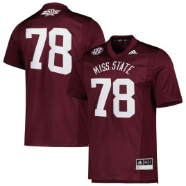 Men's - #78 Mississippi State Bulldogs adidas Dowsing x Bell: 50 Years Premier Strategy Maroon College Football Jersey Men's - #78 Mississippi State Bulldogs adidas Dowsing x Bell: 50 Years Premier Strategy Maroon College Football Jersey