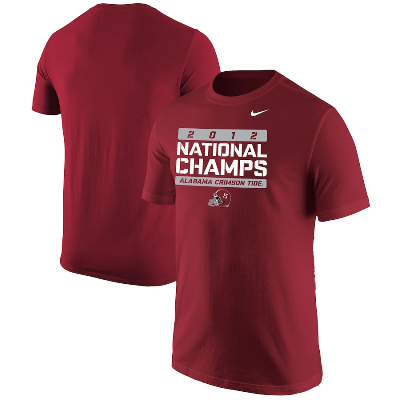 Men's - Alabama Crimson Tide Nike 2012 National Champions Crimson College Football T-Shirt Men's - Alabama Crimson Tide Nike 2012 National Champions Crimson College Football T-Shirt