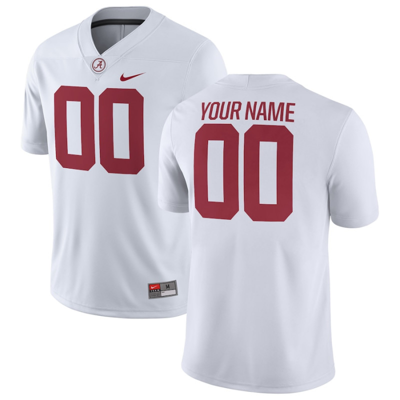 Men's - Alabama Crimson Tide Nike Custom Game White College Football Jersey Men's - Alabama Crimson Tide Nike Custom Game White College Football Jersey
