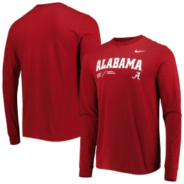 Men's - Alabama Crimson Tide Nike Team Practice Performance Long Sleeve Crimson College Football T-Shirt