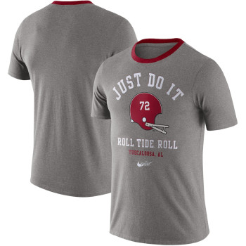 Men's - Alabama Crimson Tide Nike Vault Helmet Tri-Blend Heathered Gray College Football T-Shirt