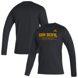 Men's - Arizona State Sun Devils adidas Sideline Creator Practice AEROREADY Long Sleeve Black College Football T-Shirt Men's - Arizona State Sun Devils adidas Sideline Creator Practice AEROREADY Long Sleeve Black College Football T-Shirt
