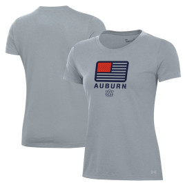 Women's Auburn Tigers Under Armour Freedom Performance Heathered Gray College Football T-Shirt Women's Auburn Tigers Under Armour Freedom Performance Heathered Gray College Football T-Shirt