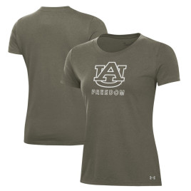 Women's Auburn Tigers Under Armour Freedom Performance Olive College Football T-Shirt