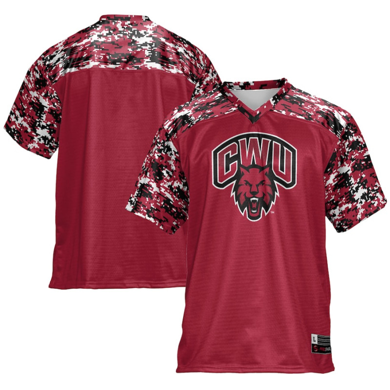 Men's - Central Washington Wildcats Crimson College Football Jersey Men's - Central Washington Wildcats Crimson College Football Jersey