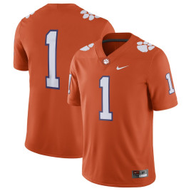 Men's - Clemson Tigers Nike #1 Home Game Orange College Football Jersey
