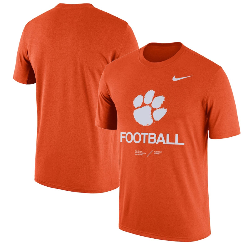 Men's - Clemson Tigers Nike Team Legend Performance Heathered Orange College Football T-Shirt Men's - Clemson Tigers Nike Team Legend Performance Heathered Orange College Football T-Shirt