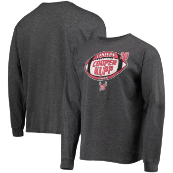Men's - Cooper Kupp Eastern Washington Eagles Original Retro Brand Long Sleeve Heathered Black College Football T-Shirt
