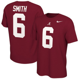 Men's - DeVonta Smith Alabama Crimson Tide Nike Alumni Name & Number Crimson College Football T-Shirt