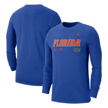 Men's - Florida Gators Jordan Brand Team Practice Performance Long Sleeve Royal College Football T-Shirt