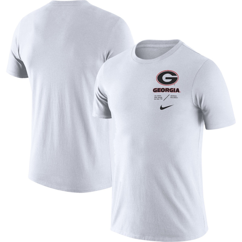 Men's - Georgia Bulldogs Nike Team Practice Performance White College Football T-Shirt Men's - Georgia Bulldogs Nike Team Practice Performance White College Football T-Shirt