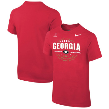 Youth Georgia Bulldogs Nike Playoff 2021 National Champions Celebration Red College Football T-Shirt