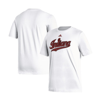 Men's - Indiana Hoosiers adidas 90s Away Strategy Game Fresh White College Football T-Shirt