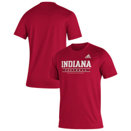 Men's - Indiana Hoosiers adidas Sideline Locker Practice Creator AEROREADY Crimson College Football T-Shirt