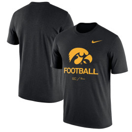 Men's - Iowa Hawkeyes Nike Team Legend Heathered Black College Football T-Shirt