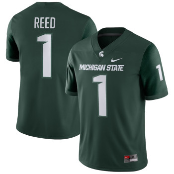 Men's - Jayden Reed Michigan State Spartans Nike NIL Replica Green College Football Jersey