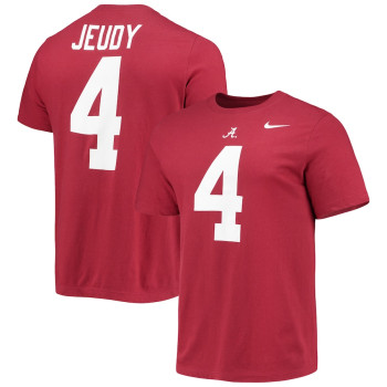 Men's - Jerry Jeudy Alabama Crimson Tide Nike Alumni Name & Number Crimson College Football T-Shirt