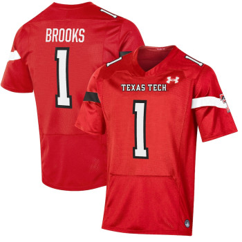Men's - Jordyn Brooks Texas Tech Red Raiders Under Armour Player Game Red College Football Jersey