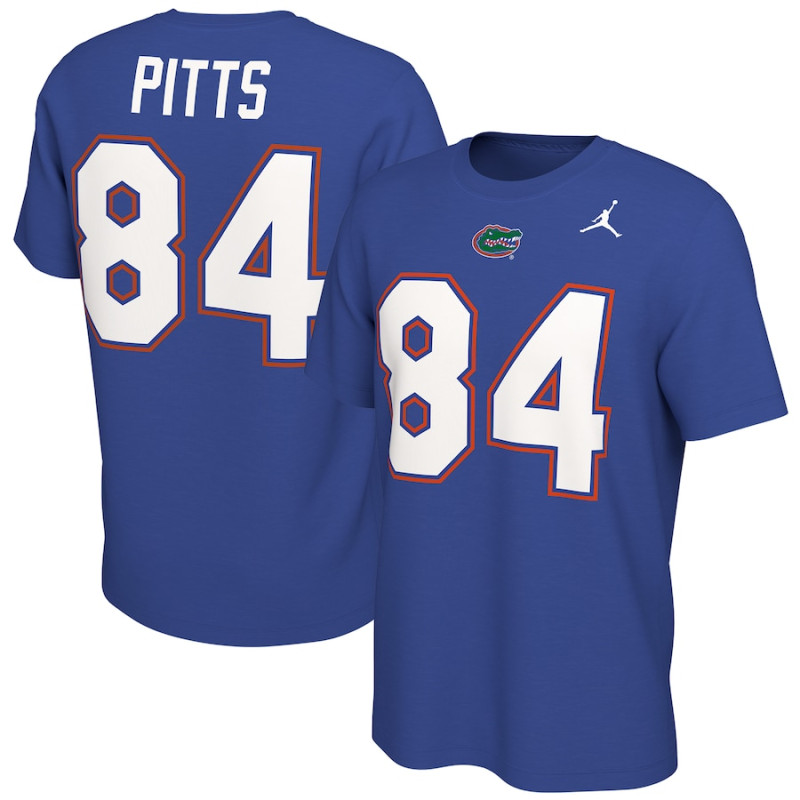 Men's - Kyle Pitts Florida Gators Jordan Brand Alumni Name & Number Royal College Football T-Shirt Men's - Kyle Pitts Florida Gators Jordan Brand Alumni Name & Number Royal College Football T-Shirt
