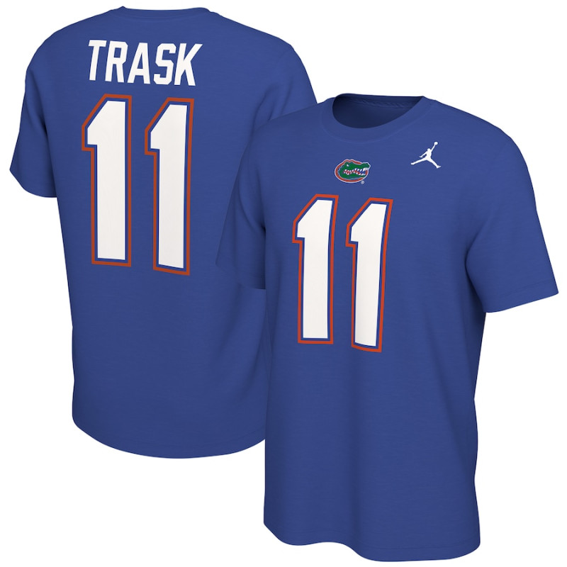 Men's - Kyle Trask Florida Gators Jordan Brand Alumni Name & Number Royal College Football T-Shirt Men's - Kyle Trask Florida Gators Jordan Brand Alumni Name & Number Royal College Football T-Shirt