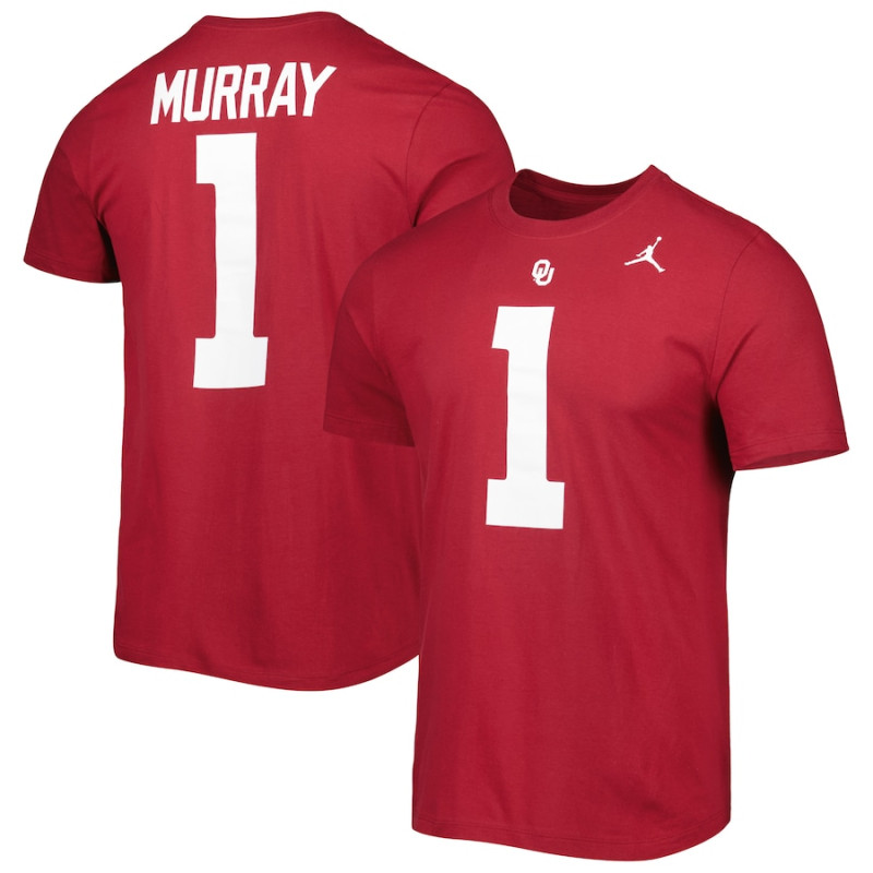 Men's - Kyler Murray Oklahoma Sooners Jordan Brand Alumni Name & Number Team Crimson College Football T-Shirt Men's - Kyler Murray Oklahoma Sooners Jordan Brand Alumni Name & Number Team Crimson College Football T-Shirt