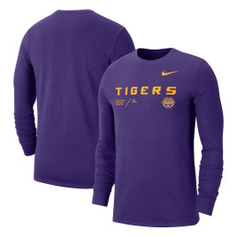 Men's - LSU Tigers Nike Team Practice Performance Long Sleeve Purple College Football T-Shirt