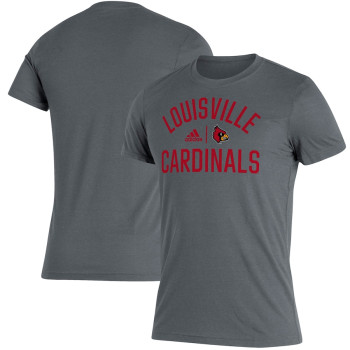 Men's - Louisville Cardinals adidas Sideline Locker Heritage Heathered Gray College Football T-Shirt