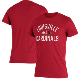 Men's - Louisville Cardinals adidas Sideline Locker Heritage Red College Football T-Shirt