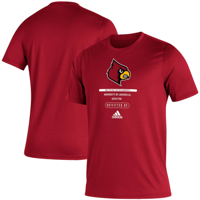 Men's - Louisville Cardinals adidas Sideline Locker Tag Creator AEROREADY Red College Football T-Shirt Men's - Louisville Cardinals adidas Sideline Locker Tag Creator AEROREADY Red College Football T-Shirt