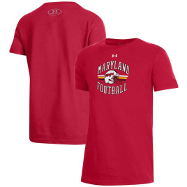 Youth Maryland Terrapins Under Armour Throwback Performance Red College Football T-Shirt