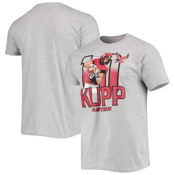 Men's - Original Retro Brand Cooper Kupp Heathered Gray Eastern Washington Eagles Player T-Shirt College Football T-Shirt