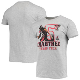 Men's - Michael Crabtree Texas Tech Red Raiders Original Retro Brand Ring of Honor Heathered Gray College Football T-Shirt Men's - Michael Crabtree Texas Tech Red Raiders Original Retro Brand Ring of Honor Heathered Gray College Football T-Shirt