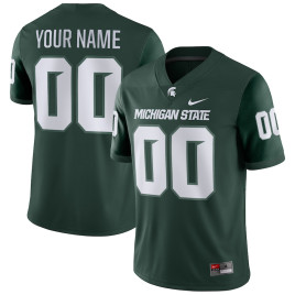 Men's - Michigan State Spartans Nike Game Custom Green College Football Jersey
