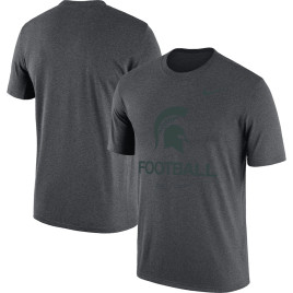 Men's - Michigan State Spartans Nike Team Legend Heathered Charcoal College Football T-Shirt Men's - Michigan State Spartans Nike Team Legend Heathered Charcoal College Football T-Shirt