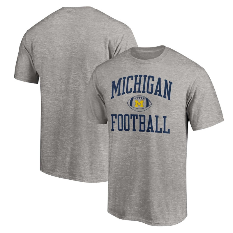 Men's - Michigan Wolverines Fanatics Branded First Sprint Team Heathered Gray College Football T-Shirt Men's - Michigan Wolverines Fanatics Branded First Sprint Team Heathered Gray College Football T-Shirt