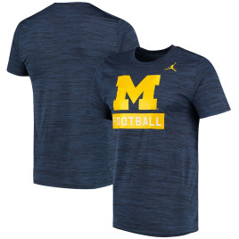Men's - Michigan Wolverines Jordan Brand Basketball Sport Performance Velocity Legend Navy College Football T-Shirt
